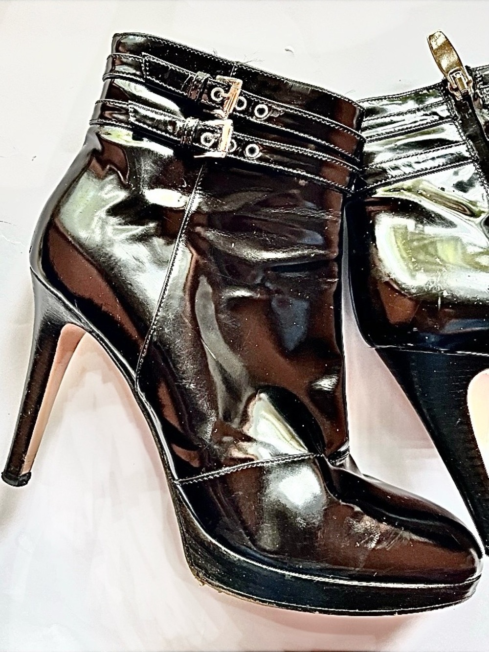 Gianvito Rossi Black Patent Leather Stiletto Heel Boots